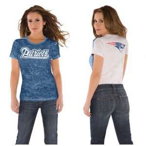 New England Patriots Womens Superfan Burnout Tee from Touch by Alyssa 