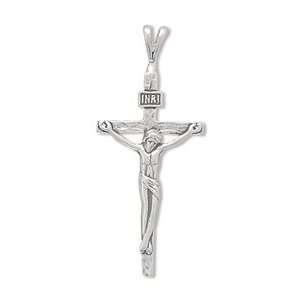   Sterling Silver Charm Pendant Crucifix Jesus on a Cross INRI Jewelry