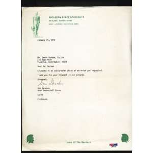  Gus Ganakas Michigan State Signed Letter PSA COA Auto 