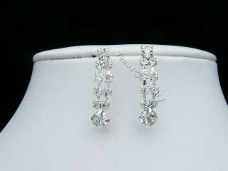 Bridal Rhinestone Crystal Wedding Necklace Earrings set 2240  