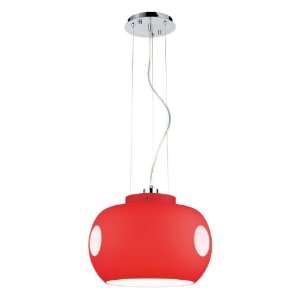  Eurofase 14668 029 Kylin 1 Light Pendent, Chrome with Red 
