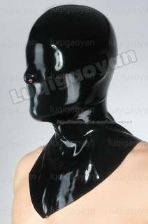 100% Latex Rubber Gummi Hood 0.8mm Mask Catsuit Suit Black Thick Wear 