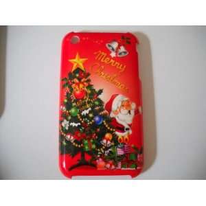  Christmas Tree & Santa Claus Designed Hard Case (Red) for 