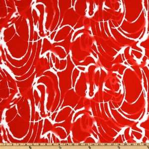  58 Wide Stretch Jersey ITY Knit Abstract Lines Red/White 