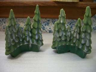 Vintage Wax Christmas Trees Winter Trees Pine Trees  