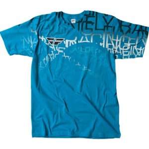 Fly Racing Wire Mens Short Sleeve Race Wear Shirt   Turquoise / 2X 