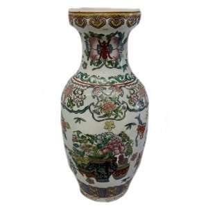  Ming Vase design   hand painted oriental vase, 12H 