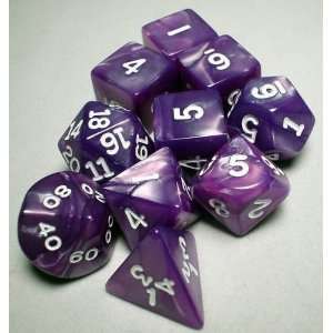  Koplow RPG Dice Sets Purple/White Pearlized Polyhedral 10 