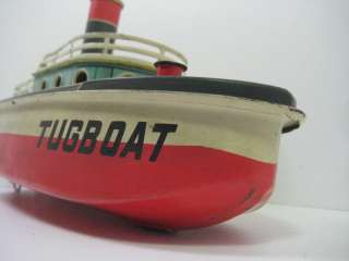 1950s Vintage MARUSAN SAN Tin litho Batt OP TUgboat ship Battery 