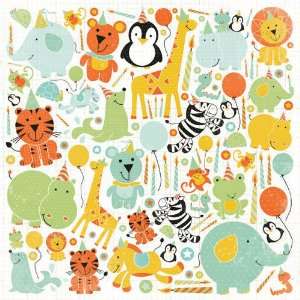    Party Animals Collection   12 x 12 Paper with Varnish Accents 