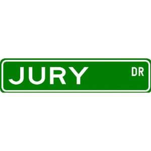  JURY Street Sign ~ Personalized Family Lastname Sign 