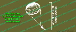WWII C 47 D Day Paratrooper Parachute Vinyl Sticker Decal  