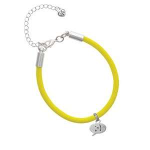 Winking Emoticon Charm on a Yellow Malibu Charm Bracelet