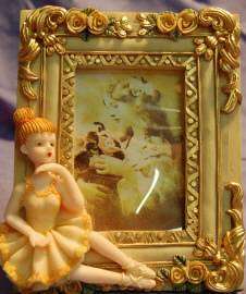 Victorian Style Yellow Ballerina Picture Frame  