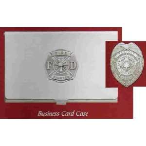  Law Enforcement Pewter Emblem Business Card Case Office 