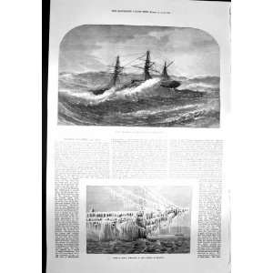   1873 H.M.S. Ship Himalaya Hurricane Atlantic Ice Bows