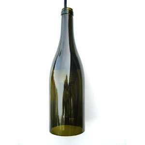  Walla Walla Wine Bottle Pendant Light (Olive Green Tapered 