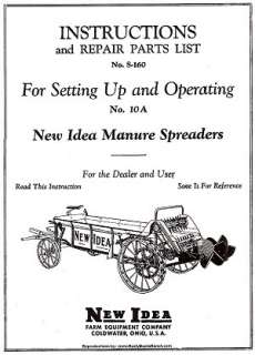New Idea 10 A Manure Spreader Oper Parts Setup manual  