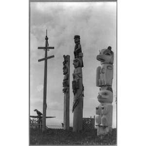  Totem poles,Kake,Petersburg Census Area,Alaska,AK,c1895 