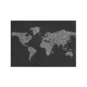  Wallpaper 4Walls Maps One World White on Black KP1341EM1 