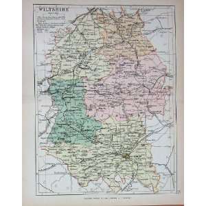  Map England C1895 Wiltshire Salisbury Bradford Wiley