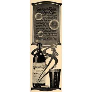 1907 Ad Clicquot Club Ginger Ale Bottle Antique Mass   Original Print 