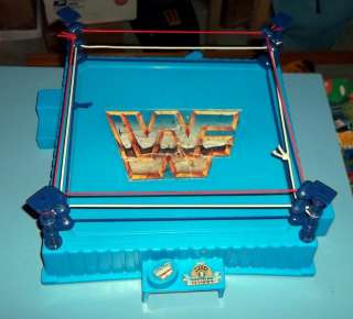   WWF Hasbro Wrestling Ring w/ Tight Ropes Hogan Warrior Andre Bret Hart