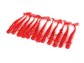 12X Soft Lure Grub Worm Red Plastic Swimbaits Bait 2 Smallmouth SPK4D 