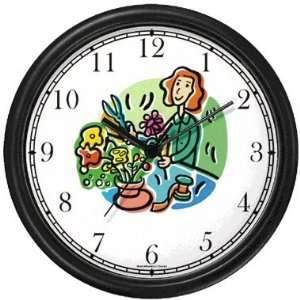 Florist or Flower Arranger Wall Clock by WatchBuddy Timepieces (White 