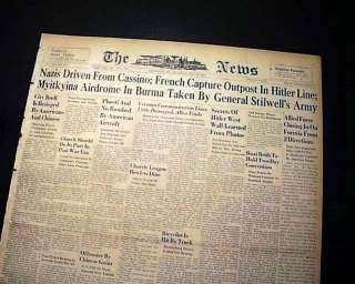 1944 BATTLE OF MONTE CASSINO World War II Old Newspaper  