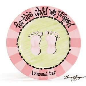  For This Child We Prayed Ceramic Plate   Cute Baby 