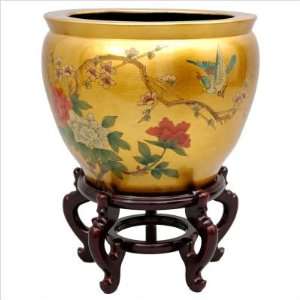  Bundle 00 16 Leaf Birds and Flowers Fish Bowl with Stand 