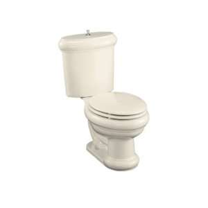   Toilet with Seat, Vibrant Brushed Nickel Flush Actua