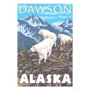  Mountain Goats Scene, Dawson, Alaska Giclee Poster Print 