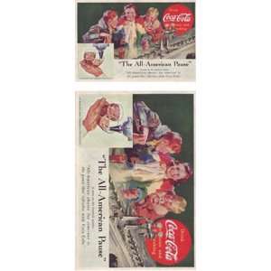 Print Ad 1937 Coca Cola The All American Pause. Coca Cola  