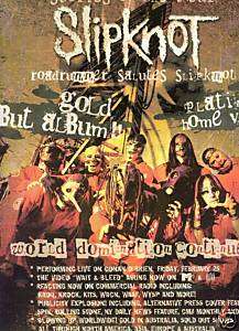 SLIPKNOT 2000 Poster Ad WORLD DOMINATION CONTINUES  