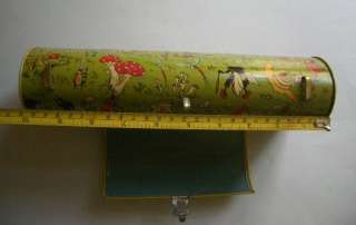 Antique 1910 Vasculum Botanical Flower Tin Box Lunch box, Butterfly 