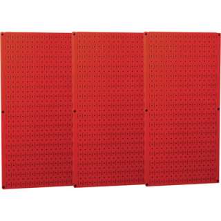 Wall Control Industrial Metal Pegboard Red Three 16in x 32in Panels 35 