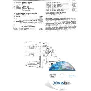  NEW Patent CD for MACHINE TOOL ADAPTIVE CONTROL 
