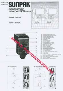 Sunpak AutoZoom 331, 333 Thyristor Instruction Manual  
