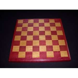  Purpleheart and White Oak Chessboard w/ Purpleheart Frame 