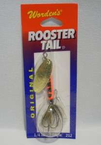 Wordens 1/4 oz Flame Coachdog Rooster Tail Fishing Lure Crainkbait 