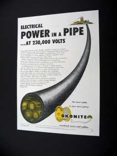 Okonite Oilostatic Underground Electric Cable print Ad  