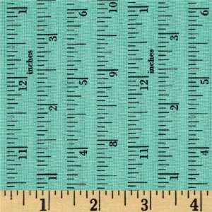   With Love Tape Measure Aqua Fabric By The Yard Arts, Crafts & Sewing