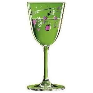  White Wine Glass, Wine, Shooting Hearts Silver Embossed 