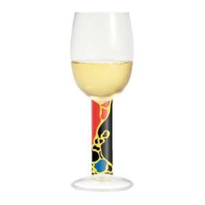  White Wine Glass, Navaja, Artistic Stem w/ Matching Napkin 