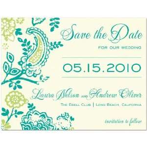  Cari Teal And Green Save The Date On Antique White