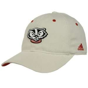  adidas Wisconsin Badgers Stone Basics Stretch Slouch Hat 