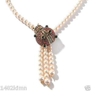 Heidi Daus Lovely Ladybug Crystal Accented Necklace  