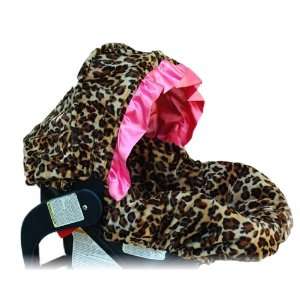   Lollipop Leopard/Pink with Ruffle Canopy INFANT CAR SEAT COVER Baby